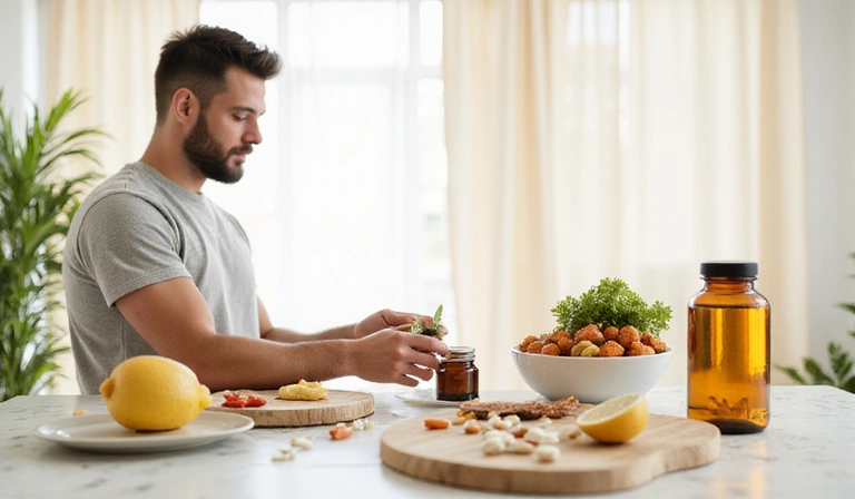 Abstract image representing natural supplements in daily male health