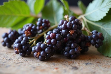 Fresh Elderberry branches with ripe dark berries