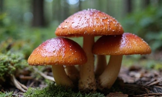 Close-up of Reishi mushroom cluster