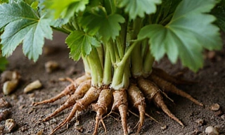 Close-up of Ashwagandha plant roots